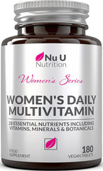 Women's Multivitamin and Minerals - 28 Essential Vitamins, Minerals and Botanicals - 180 Vegan Tablets - 6 Month Supply