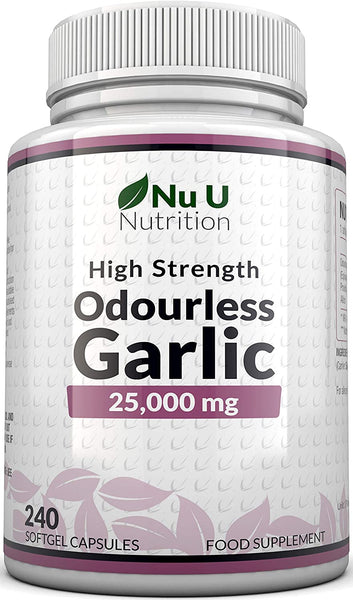 Garlic Capsules Odourless 25,000mg, 240 Softgel Capsules