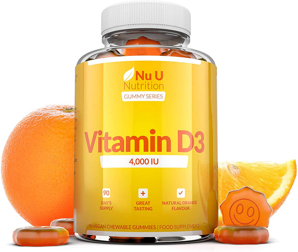 Vitamin D3 Gummies 4000 IU - 90 Chewable Gummies - 3 Months Supply