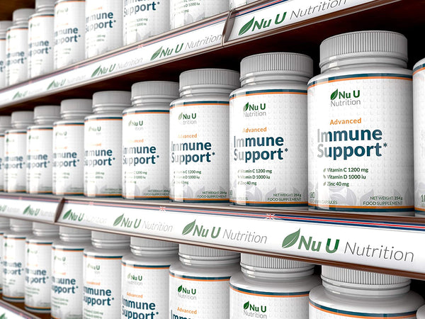 Immune Support - Vitamin C 1200mg and Zinc 40mg & Vitamin D3 1000IU per Serving - 180 Vegetarian Capsules