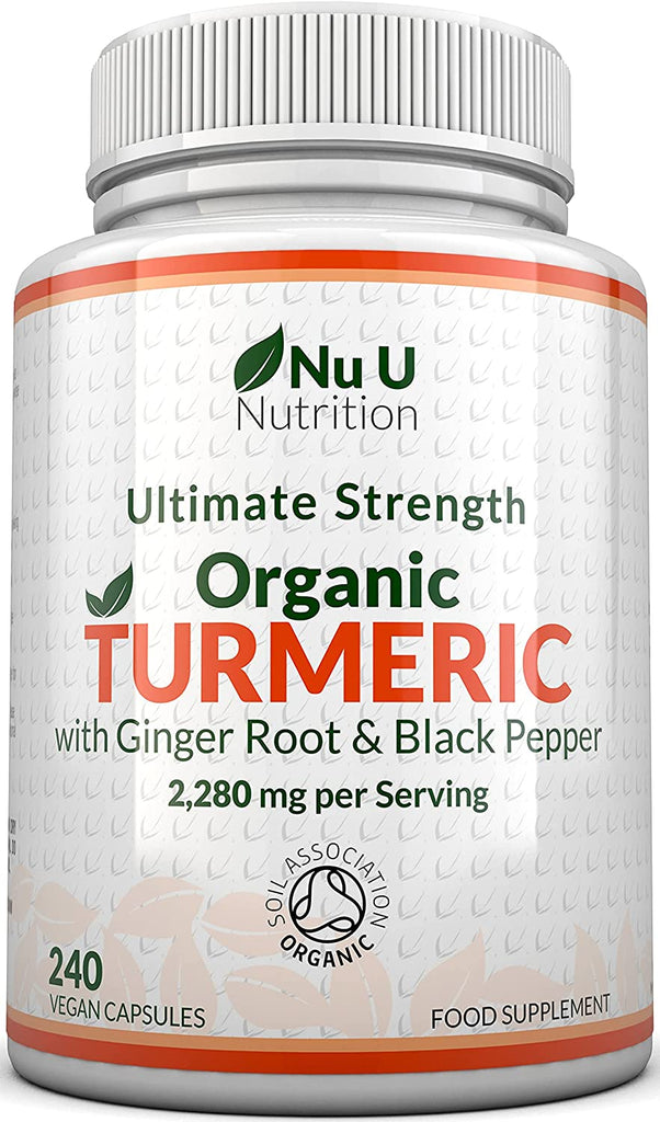 Organic Turmeric Ginger and Black Pepper - 2280 mg per Serving - 240 Vegan Capsules