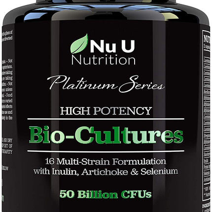 Bio Cultures Probiotics Complex 50 Billion CFU - 60 Vegetarian Capsules - 1 Month Supply