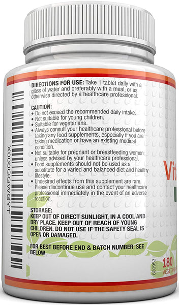 Vitamin B12 1,000mcg, 180 Tablets 6 Month Supply, from Methylcobalamin