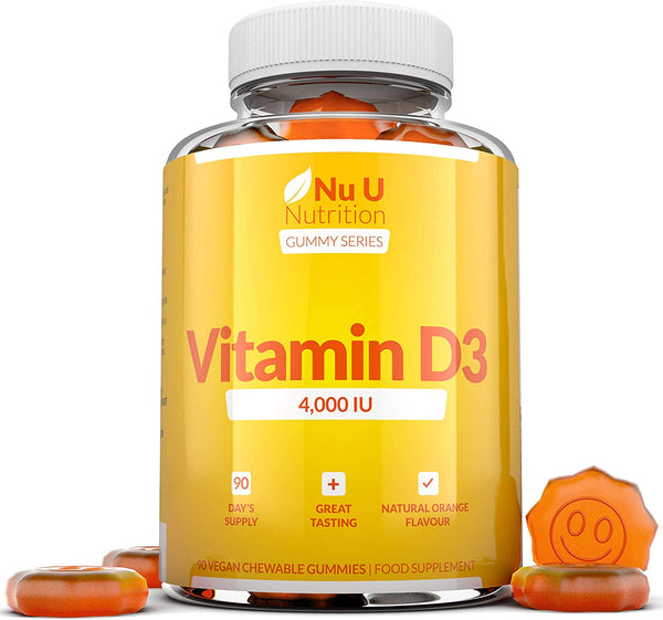 Vitamin D3 Gummies 4000 IU - 90 Chewable Gummies - 3 Months Supply