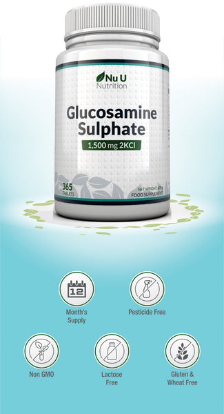 Glucosamine Sulphate 1500 mg 2KCl - 365 Tablets -1 Year Supply