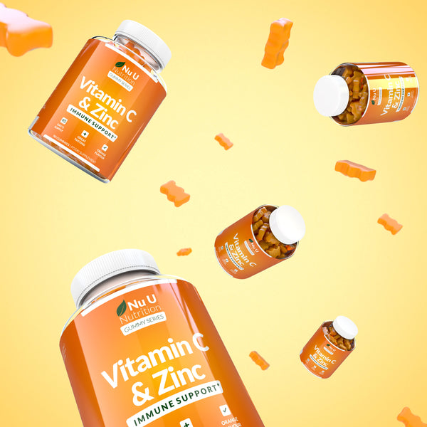 Vitamin C & Zinc Gummies, 90 Orange Flavoured Gummies, Immune Support
