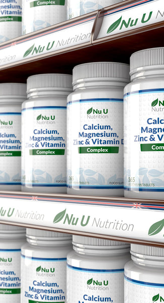Calcium, Magnesium, Zinc & Vitamin D - 365 Vegetarian Tablets - 6 Month Supply
