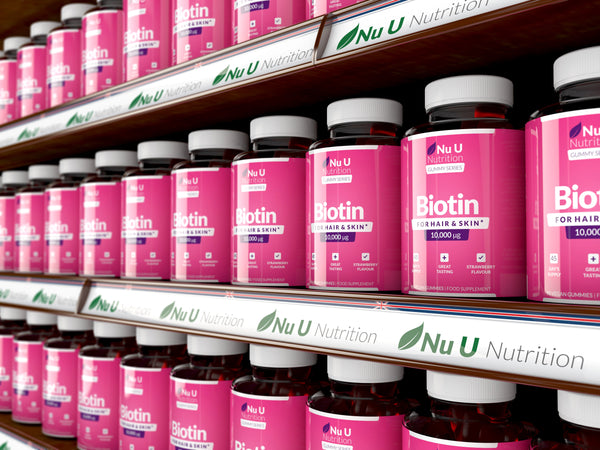 Biotin Hair Gummies, 90 10,000mcg Vegan Gummies, Supports Hair Growth and Normal Skin